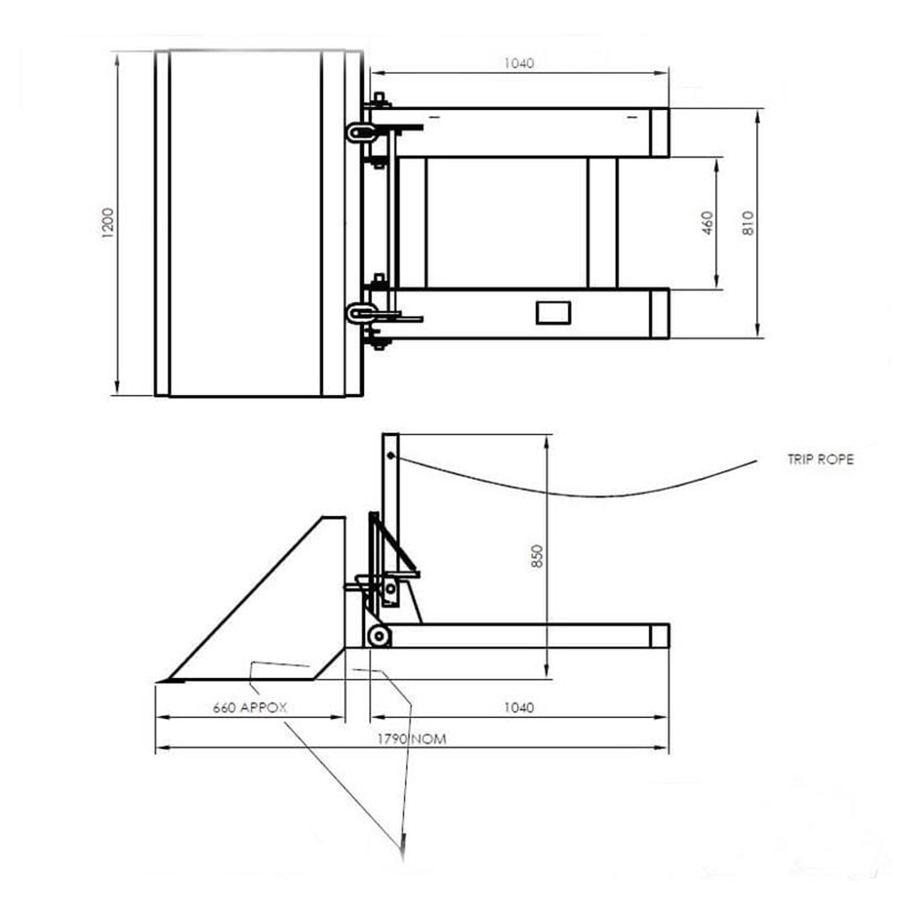 Cupă cu buncăr de gunoi pentru stivuitor details